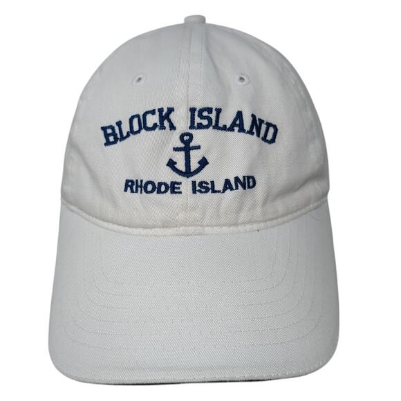 Block Island Rhode Island Strapback Baseball Cap White One Size Adjustable - Picture 1 of 8